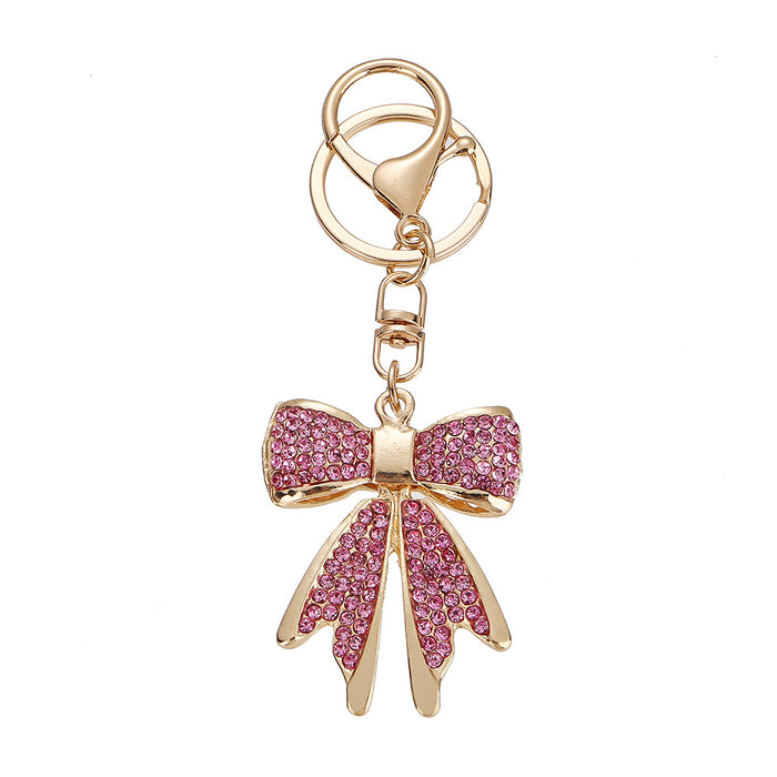 Wholesale Alloy Rhinestone Keychain Bow Women's Bag Key Chain Jewelry Accessories Pendant