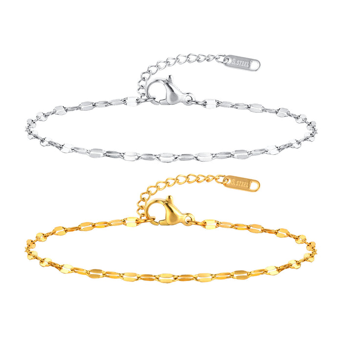 Wholesale Jewelry Stainless Steel Chain Bracelet Gold Simple Versatile Accessory