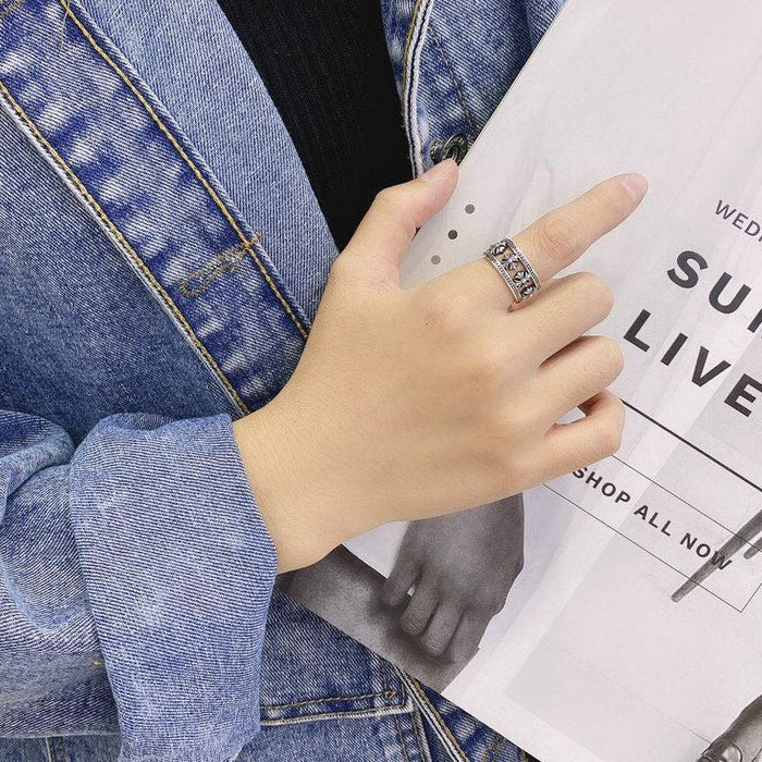 Wholesale Personalized cross ring with adjustable opening for index finger ring