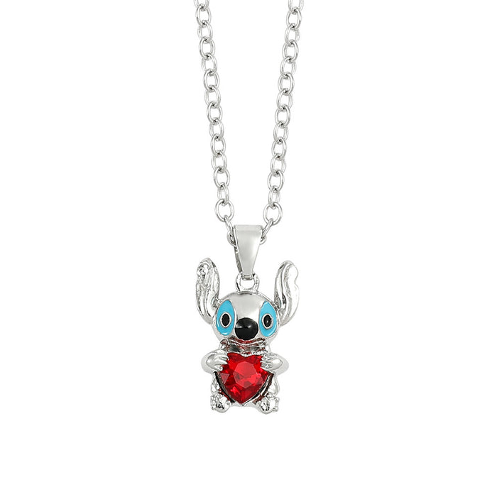 Wholesale Cartoon Cute Love Heart Zinc Alloy Necklace JDC-NE-ShaoH016