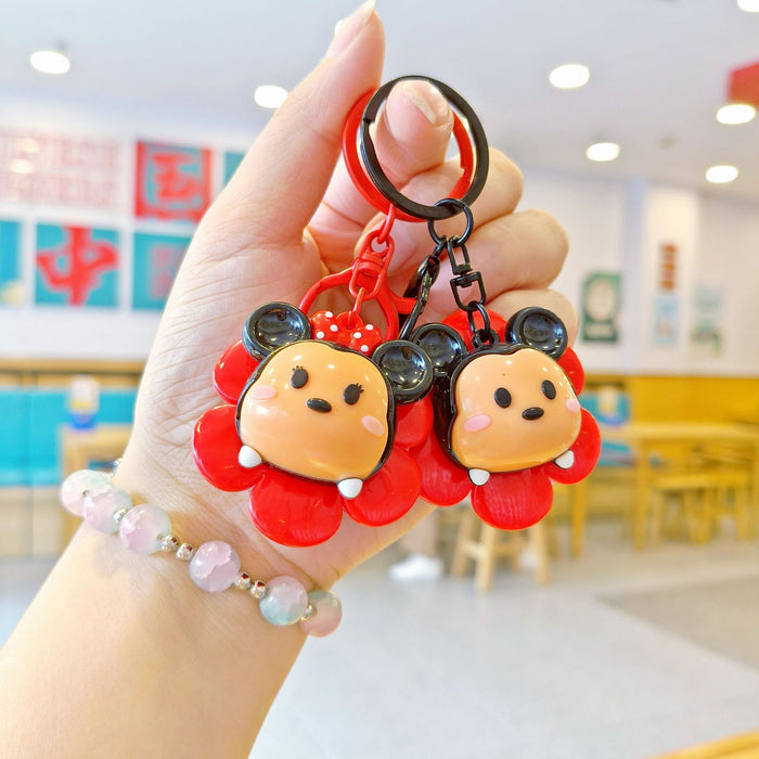 Wholesale Rotating Sunflower Cartoon Keychain Cute Children's Backpack Pendant Doll Machine Gift