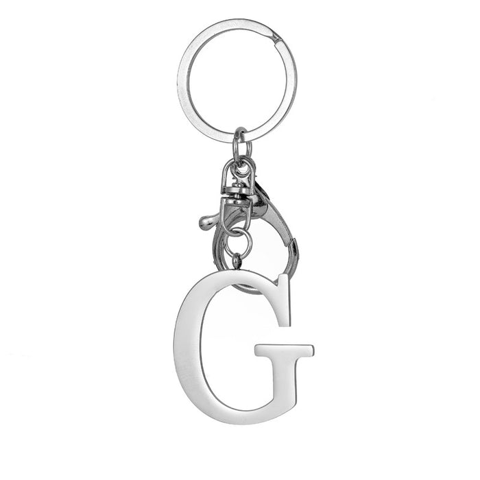 Wholesale Stainless Steel  Letter Key Chain Titanium Steel Keychain Initial Letter Modern Simple Backpack Pendant
