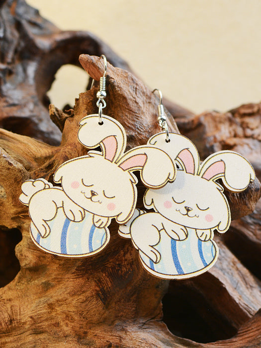 Wholesale Easter Cute Egg Bunny Earrings JDC-ES-ChenC004