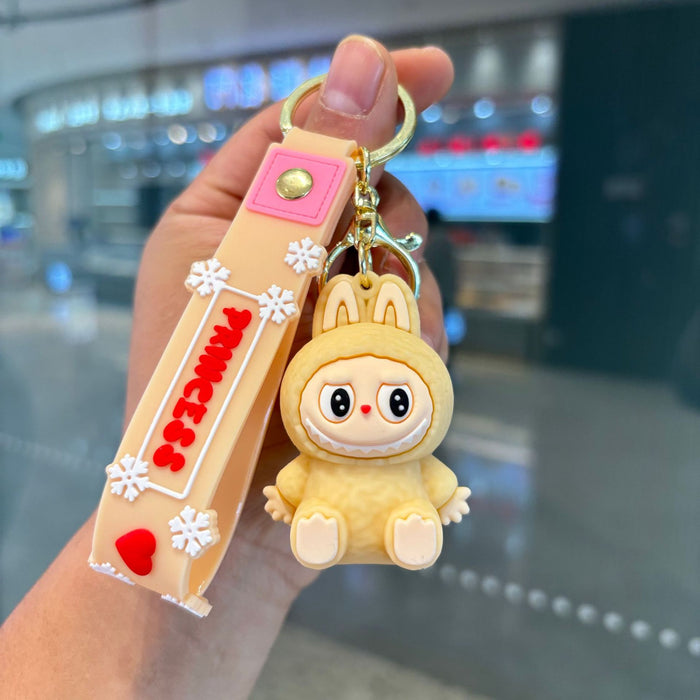 Wholesale Sitting Keychain Little Sheep Cute Three-Dimensional Soft Plastic Doll Small Gift Backpack Pendant