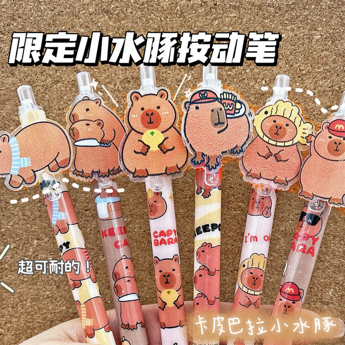 Wholesale Capybara push pen patch limited cute girl black stationery