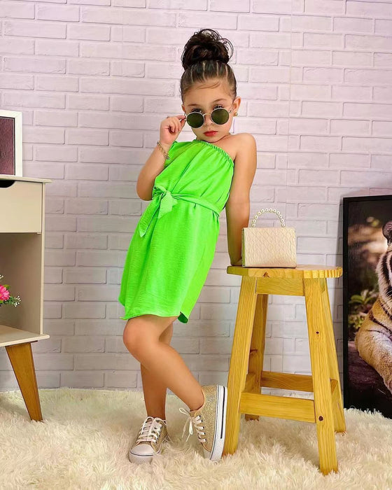 Wholesale Off-shoulder Puff Sleeve Children's Dress JDC-CTS-YaYaMi029