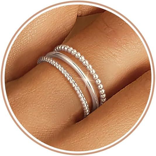 Wholesale Three layers of high-grade diamond Fried Dough Twists net overlay ring micro inlay design luxury ring