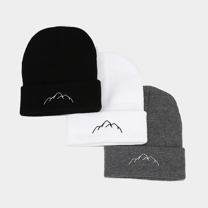 Wholesale Mountain Embroidery Acrylic Warm Knitted Hat JDC-FH-LvYi051