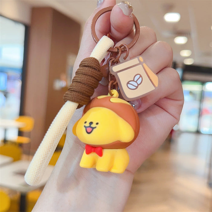 Wholesale Cute puppy keychain cartoon puppy schoolbag hanging price car keychain claw machine small gift