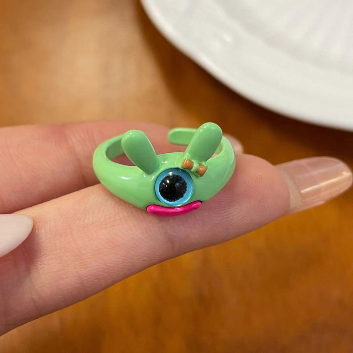 Wholesale Cartoon Drip Oil Opening Ring Personalized Ring