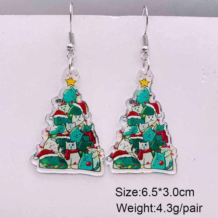 Wholesale New Christmas Acrylic Earrings Leopard Print JDC-ES-YaChen011