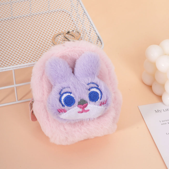 Wholesale Plush coin purse,  cute bunny and fox key pouch