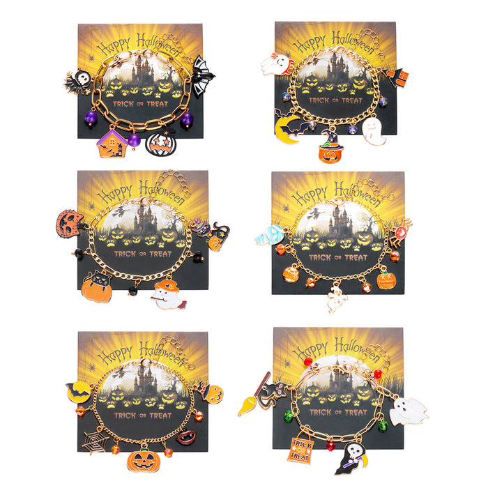 Wholesale  Series Bracelets Cute and Funny Style Cartoon Pendants Ghost Pumpkin Multi-Pendant Bracelets for Women