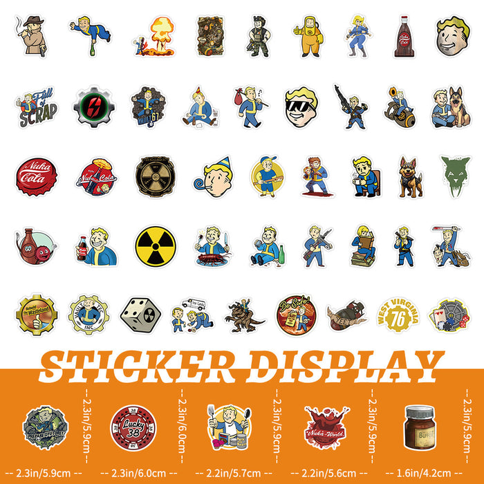 Wholesale 50pcs Game radiation graffiti stickers,  luggage,  laptop,  phone case,  skateboard,  water cup,  waterproof stickers