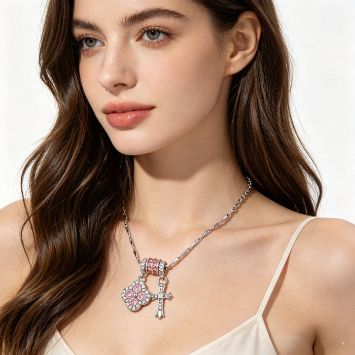 Wholesale copper gold-plated four-leaf clover necklace