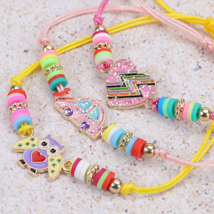 Wholesale Colorful Polymer Clay Braided Children's Bracelets JDC-BT-YiYe043