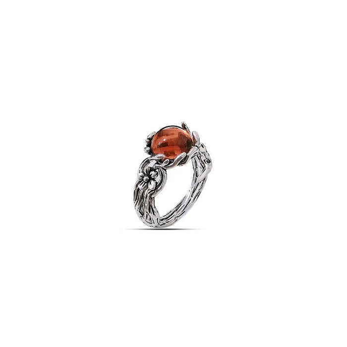 Wholesale Waterdrop Amber Handmade Set with Floral Simplicity Style Ring