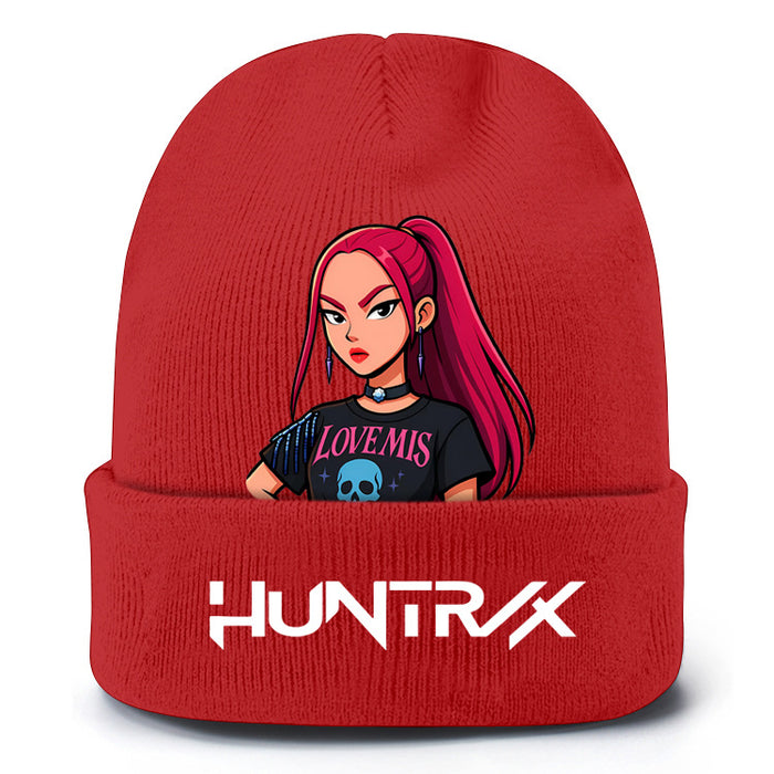 Wholesale Kpop style knitted beanie hat warm and soft plush hat