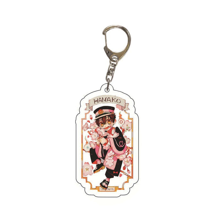 Wholesale Cartoon acrylic keychain pendant ground binding youth flower peripheral double-sided schoolbag pendant