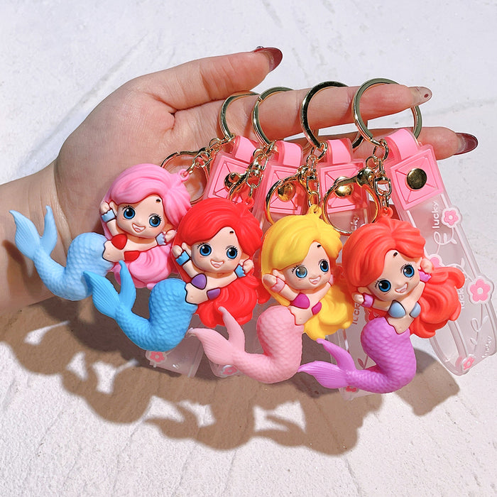 Wholesale Mermaid Princess Keychain Pendant Doll Silicone Car Keychain