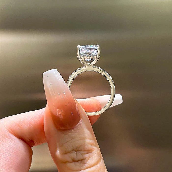 Wholesale sterling silver ice flower diamond ring fashion luxury temperament ring