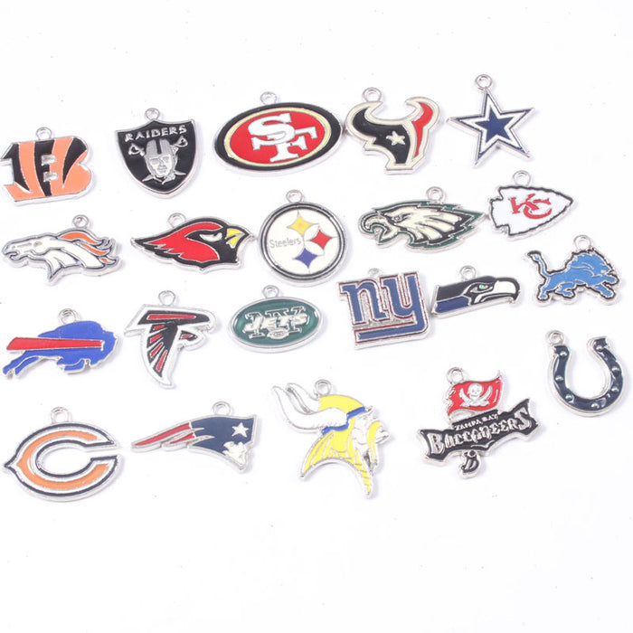 Wholesale Sports Football Drop Oil Team Pendant Mixed logo Drop Oil Sports Series Pendant