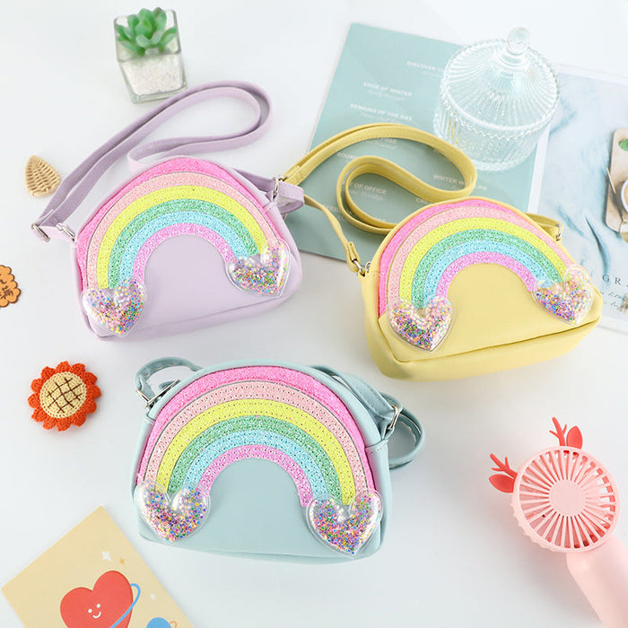 Wholesale Silicone Macaron Color Rainbow Children's Messenger Bag JDC-SD-HuHong002