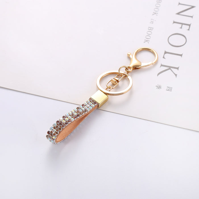 Wholesale Diamond keychain anti-loss decorative bag pendant car key rope headset chain jewelry