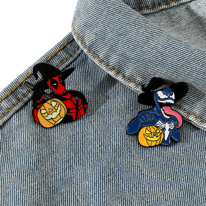 Wholesale  Funny Cartoon Magic Hat Movie Character Venom Metal Badge Accessories Pin