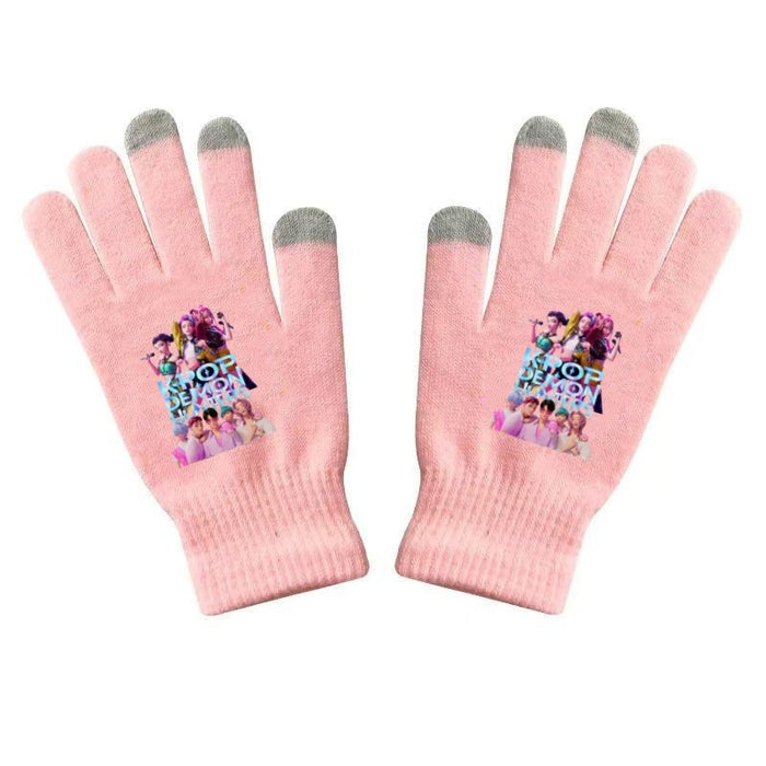 Wholesale Warm Touchscreen Gloves Printed Knitted Gloves