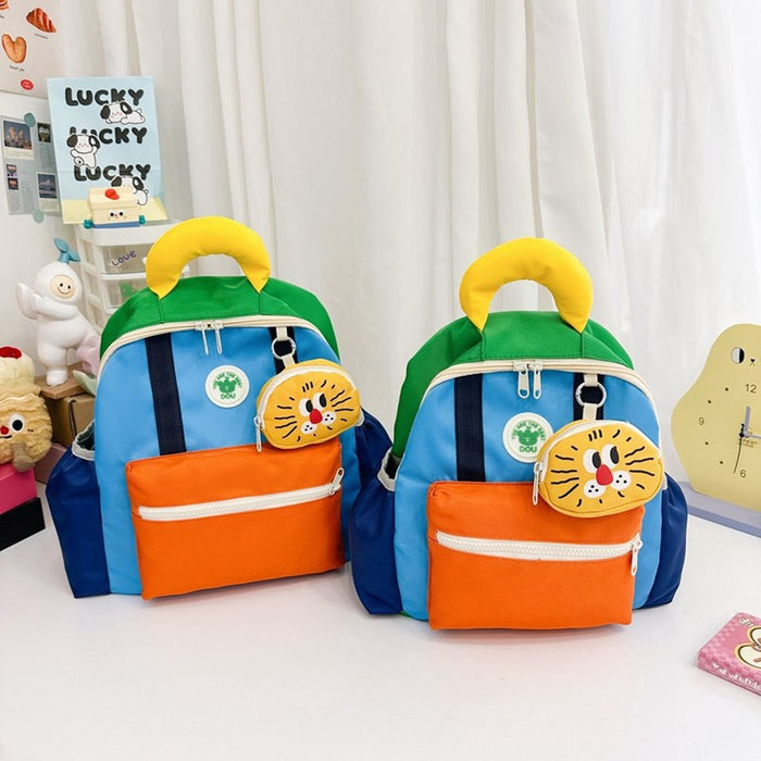 Wholesale Children's Bag  Backpack Cute Kindergarten Boys and Girls School Bag Color Contrast Backpack