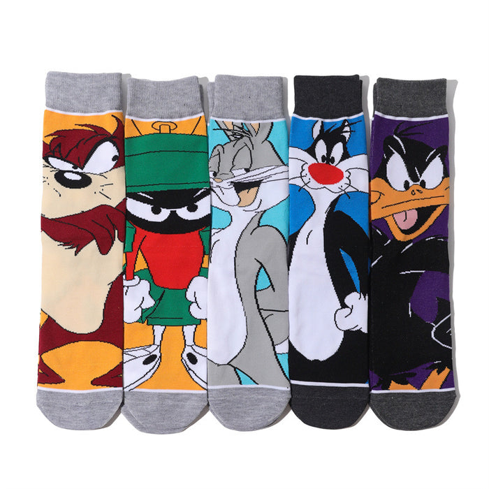 Wholesale tide socks men's cotton cartoon tube socks women's socks factory animation socks