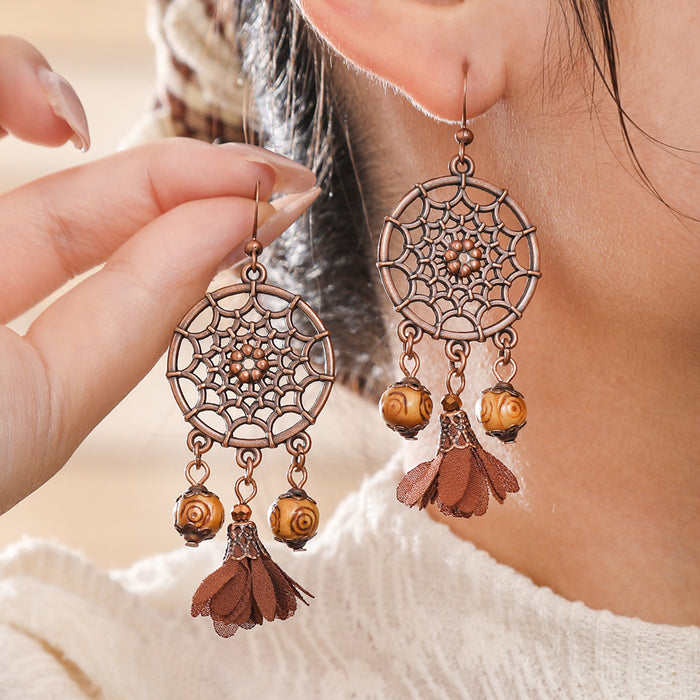 Wholesale Bohemian Retro Tassel Earrings Ethnic Style Zinc Alloy Gift MOQ≥2