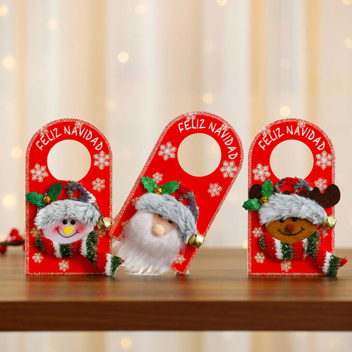 Wholesale Christmas Board Doll Door Handle Hanging Christmas Pendant Hotel Shopping Mall Home Christmas Decorations