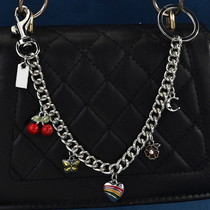 Wholesale Dinosaur Heart Shell Cherry Bag Charm Chain Metal Gold Tone Trendy Crossbody Pendant Boutique Resale Accessory