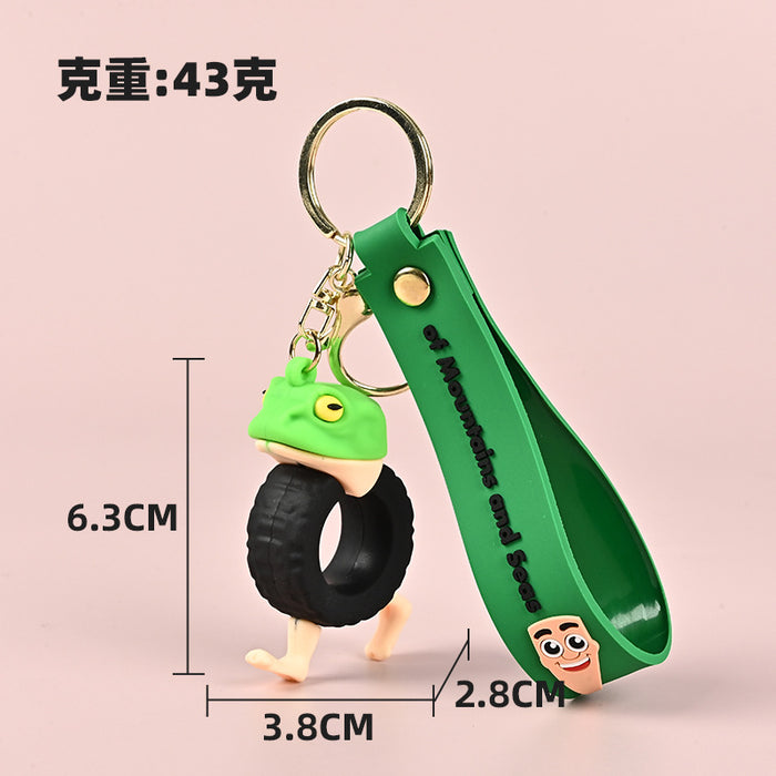 Wholesale Mythical Creatures PVC Keychain Cute Monkey and Banana Design Bag Charm Boutique MOQ≥10