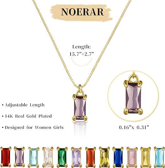 Wholesale Square Birthstone Colored Zircon Pendant Color Preserving Box Chain Necklace