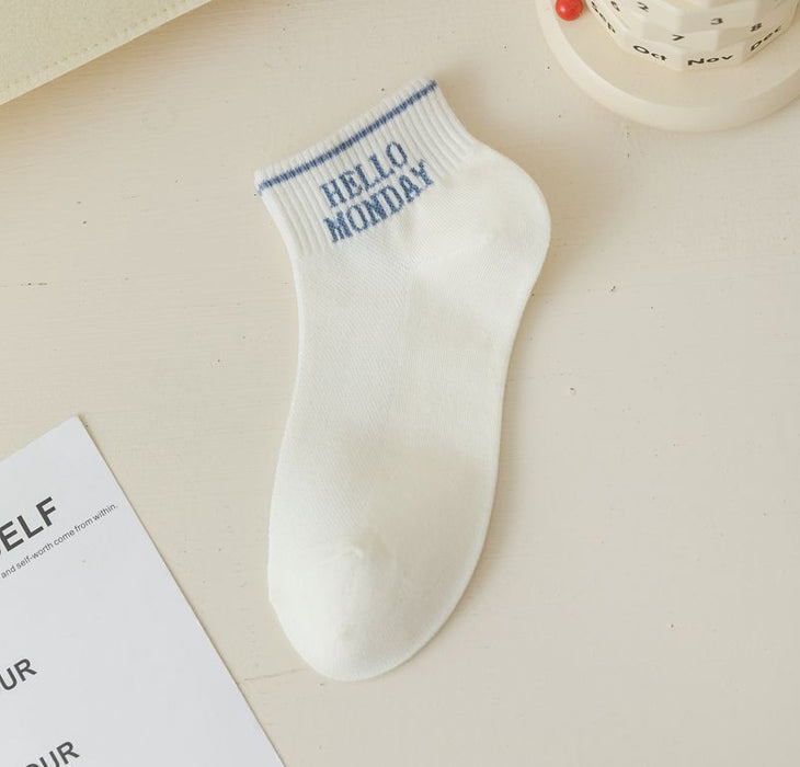 Wholesale Sock mouth letter short socks cotton boat socks thin cotton socks