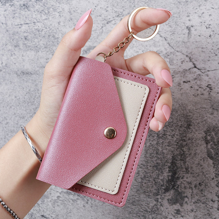 Wholesale Creative Fashion Small Card Bag Women's Candy Color Keychain Jewelry Student Bus Card Holder