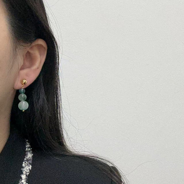 Wholesale Silver needle bead earrings earrings, fashionable, niche, high-end earrings