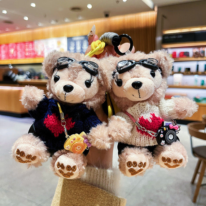 Wholesale Creative Plush Travel Bear Keychain Cute Cartoon Student Bag Pendant Exquisite