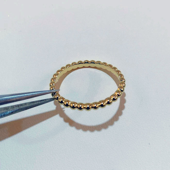 Wholesale Round bead ring, women's light luxury diamond, simple and non fading, solid circle bead ring, layered and worn