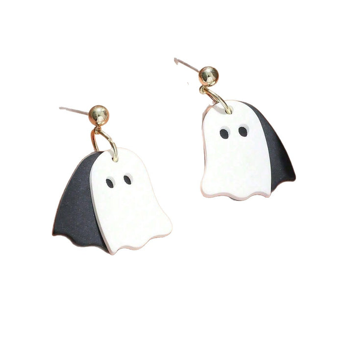 Wholesale  acrylic black and white double-layer earrings,  fun and cute earrings