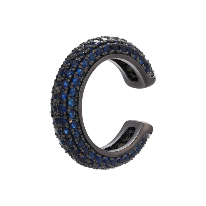 Wholesale Gold Plated Copper Ear Cuff with Colored Zircon Simple Style Fashion Accessory MOQ≥2