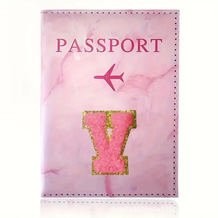 Wholesale Trendy Monogram Passport Cover Initial PU Leather Travel Wallet Unisex Boutique Card Holder