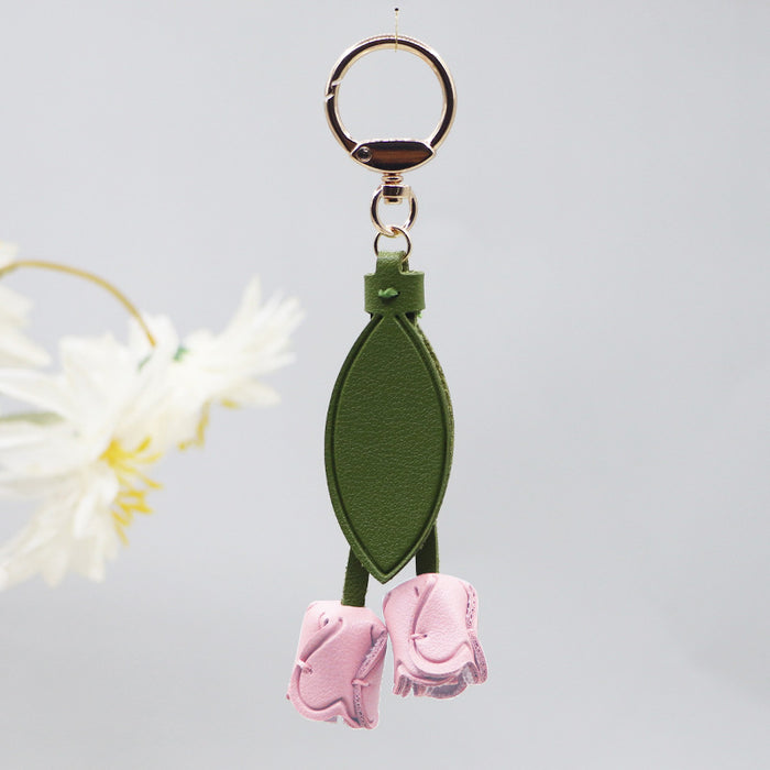 Wholesale tulip keychain cute personality car key bag pendant