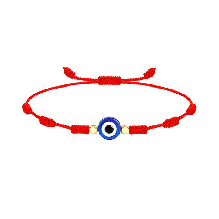 Wholesale Braided Red Rope Evil Eye Bracelet 7 Knots Evil Hamsa Palm Eye Pendant Hand Jewelry JDC-BT-NHong006