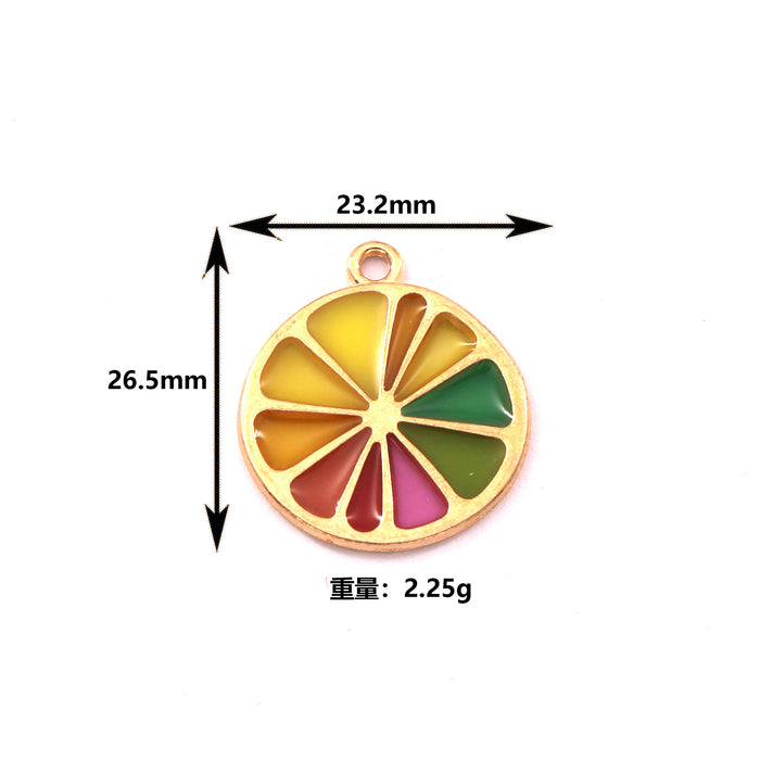 Wholesale 10pcs Personalized Transparent Hollow Fruit Alloy Oil Dropping Earrings Pendant Keychain Pendant Accessories