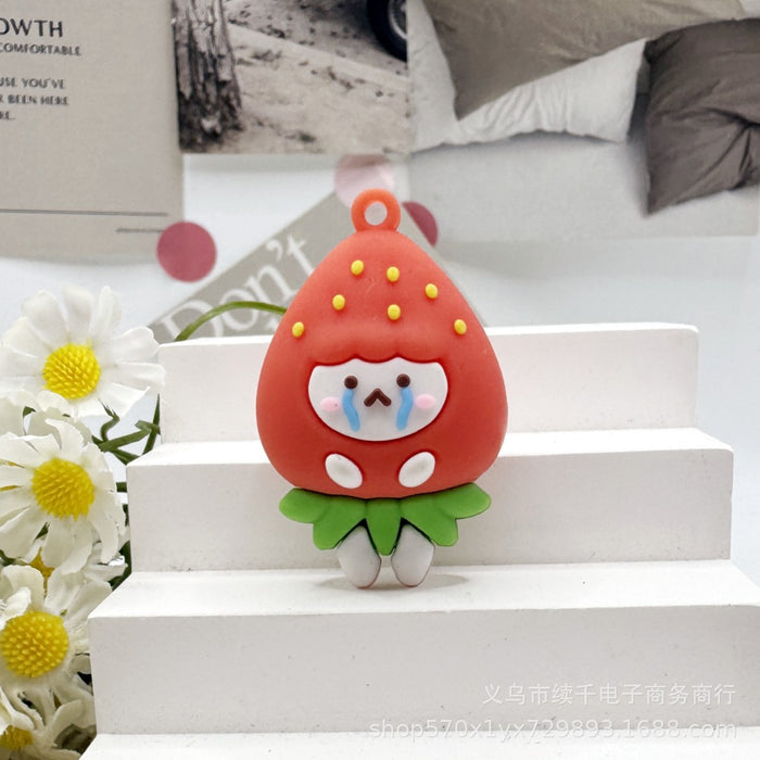 Wholesale Cartoon Strawberry Series Keychain Soft PVC Doll Bag Pendant Exquisite