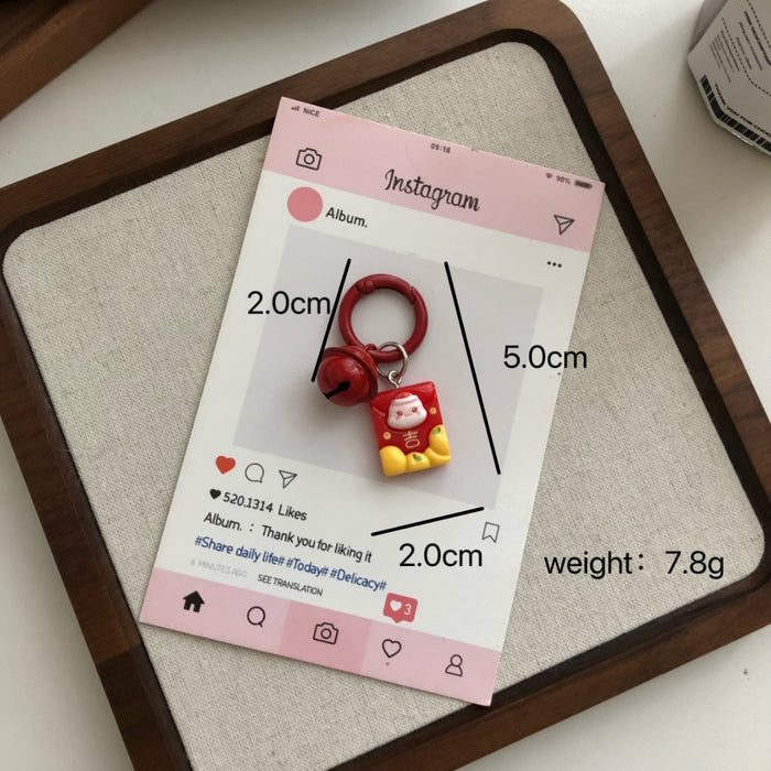 Wholesale Circle Button Cute Cartoon Student Backpack Keychain Car Couple Key Pendant